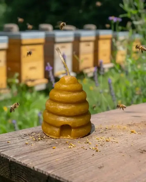 Small Skep Beeswax Candle